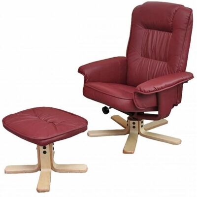 Fauteuil relax Mendler M56 en simil-cuir - Pivotant, Repose-pieds - Publicité Fauteuil relax Mendler M56 en simil-cuir - Pivotant, Repose-pieds - Publicité