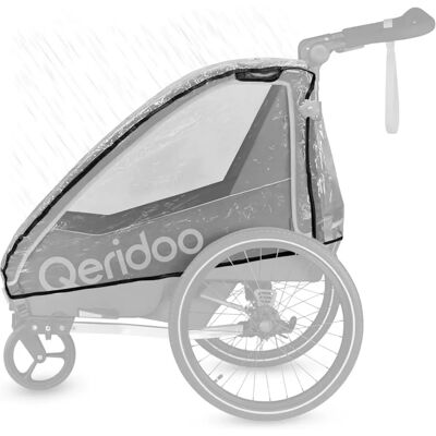 Couverture étanche Qeridoo pour remorque vélo QUPA 2 / Sportrex 2 - Publicité Couverture étanche Qeridoo pour remorque vélo QUPA 2 / Sportrex 2 - Publicité
