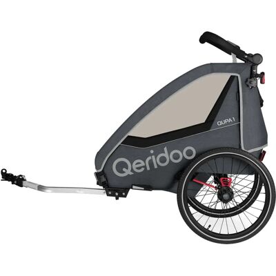 Remorque enfant et buggy QERIDOO QUPA 1 - 50kg Gris - Publicité Remorque enfant et buggy QERIDOO QUPA 1 - 50kg Gris - Publicité