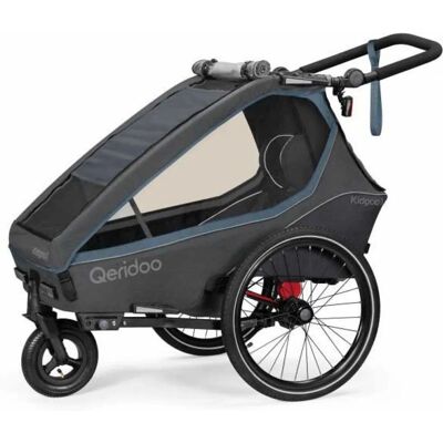 Qeridoo Kidgoo 1 Fahrradanhänger & Buggy - Steel Grey - Kinderwagen Qeridoo Kidgoo 1 Fahrradanhänger & Buggy - Steel Grey - Kinderwagen