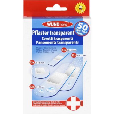 WUNDmed Wasserdichte Transparente Pflaster-Set - 50 Stück WUNDmed Wasserdichte Transparente Pflaster-Set - 50 Stück