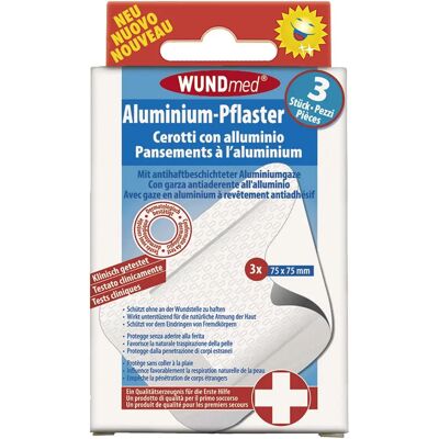 WUNDmed Aluminium Wound Dressing - 75x75mm - 3 Stück WUNDmed Aluminium Wound Dressing - 75x75mm - 3 Stück