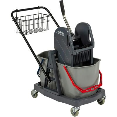 Kaiserkraft Feuchtreinigungstrolley - 2x17L Eimer, Kunststoffrahmen Kaiserkraft Feuchtreinigungstrolley - 2x17L Eimer, Kunststoffrahmen