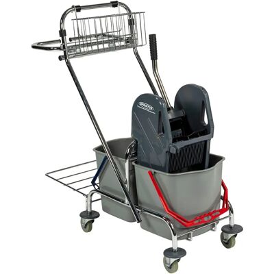 Kaiserkraft Reinigungswagen - 2x17L Doppel Eimer mit Rädern Kaiserkraft Reinigungswagen - 2x17L Doppel Eimer mit Rädern