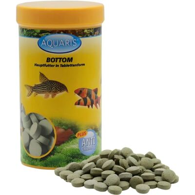 AQUARIS Bottom Tabletten - Hochwertiges Zierfischfutter für Welse und Schmerlen - 220 Stück - 150g / 250ml AQUARIS Bottom Tabletten - Hochwertiges Zierfischfutter für Welse und Schmerlen - 220 Stück - 150g / 250ml