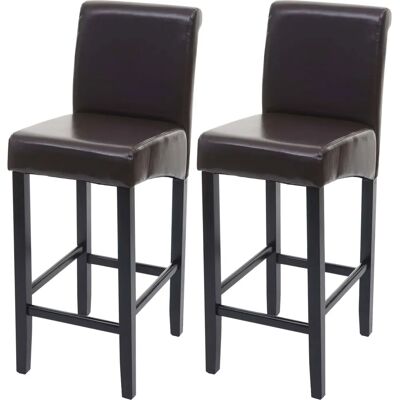 Tabouret de Bar Mendler - Cuir Marron Vintage - 105cm Hauteur - Publicité Tabouret de Bar Mendler - Cuir Marron Vintage - 105cm Hauteur - Publicité
