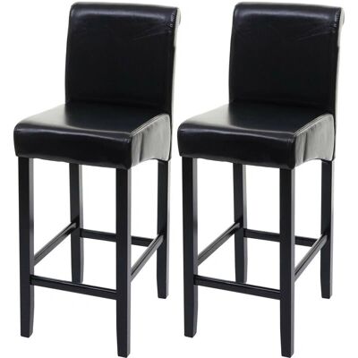 Ensemble de 2 Tabourets de Bar Vintage Noir - MENDLER - Publicité Ensemble de 2 Tabourets de Bar Vintage Noir - MENDLER - Publicité