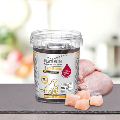 Pochoutka pro psy Platinum Fit-Sticks Kuře + Králík - 300g Pochoutka pro psy Platinum Fit-Sticks Kuře + Králík - 300g