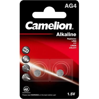Camelion LR626 - Pack de 2 Piles Bouton Alcalines - Batterie bouton - Publicité Camelion LR626 - Pack de 2 Piles Bouton Alcalines - Batterie bouton - Publicité
