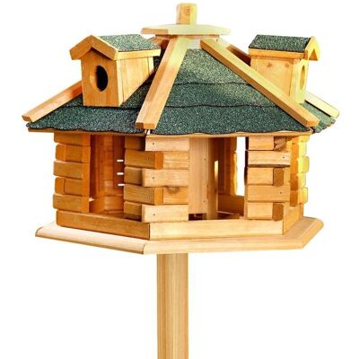MELKO - Birdhouse Hexagonal - 3 Dormers - Bitumen Roof - Bird Feeder - Publicité MELKO - Birdhouse Hexagonal - 3 Dormers - Bitumen Roof - Bird Feeder - Publicité