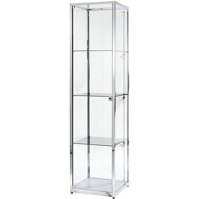 Vitrina de columna Kaiserkraft - 2000mm, Plata Vitrina de columna Kaiserkraft - 2000mm, Plata
