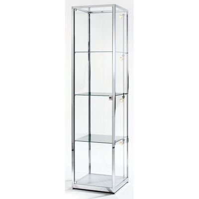 Vitrina de columna Kaiserkraft - 2000mm, 3 estantes, acabado acero inoxidable Vitrina de columna Kaiserkraft - 2000mm, 3 estantes, acabado acero inoxidable