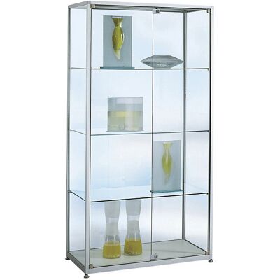 Vitrina de pie Kaiserkraft - altura 2000 mm, 2 puertas, aspecto acero inoxidable Vitrina de pie Kaiserkraft - altura 2000 mm, 2 puertas, aspecto acero inoxidable