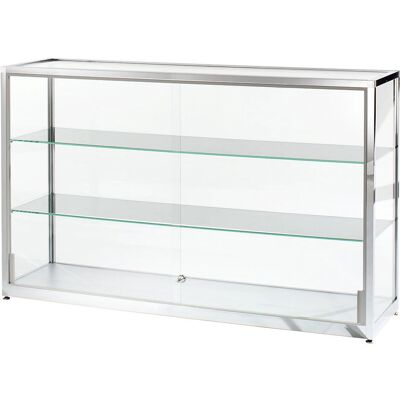 Vitrina de altura media Kaiserkraft - 2 puertas correderas - Aspecto de acero inoxidable Vitrina de altura media Kaiserkraft - 2 puertas correderas - Aspecto de acero inoxidable