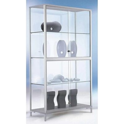 Vitrine Kaiserkraft LINK - Tout en verre, Argent Vitrine Kaiserkraft LINK - Tout en verre, Argent