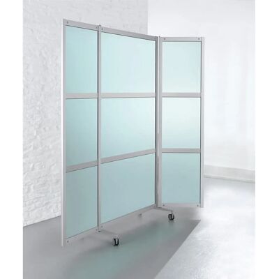 Pantalla móvil plegable Kaiserkraft – Resistente al fuego, aluminio, vidrio ESG Pantalla móvil plegable Kaiserkraft – Resistente al fuego, aluminio, vidrio ESG