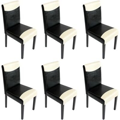 Ensemble de 6 chaises Mendler Ecopelle Noir et Blanc - Mobilier de salle à manger - Publicité Ensemble de 6 chaises Mendler Ecopelle Noir et Blanc - Mobilier de salle à manger - Publicité