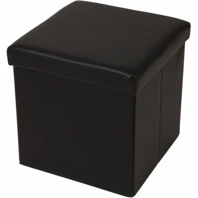 Echtwerk Hocker mit Stauraum - 38x38cm Schwarz Kunstleder Echtwerk Hocker mit Stauraum - 38x38cm Schwarz Kunstleder