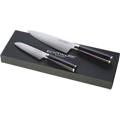 ECHTWERK Damast Küchenmesser Set - 33cm, Scharf, Ergonomischer Griff ECHTWERK Damast Küchenmesser Set - 33cm, Scharf, Ergonomischer Griff