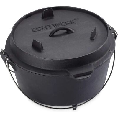 ECHTWERK Dutch Oven 8L Fekete - Öntöttvas lábos ECHTWERK Dutch Oven 8L Fekete - Öntöttvas lábos