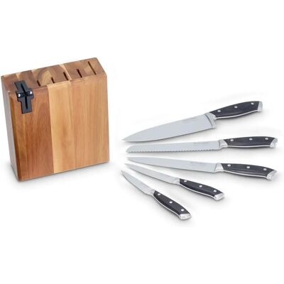 ECHTWERK - Akazienholz 6-tlg Messerblock - integrierter Messerschärfer - Messerblockset ECHTWERK - Akazienholz 6-tlg Messerblock - integrierter Messerschärfer - Messerblockset