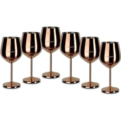 Echtwerk bruin PVD wijnglas set - 6 stuks Echtwerk bruin PVD wijnglas set - 6 stuks
