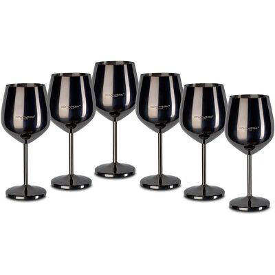 Echtwerk Zwarte RVS WijnGlas Set - 6 Stuks Echtwerk Zwarte RVS WijnGlas Set - 6 Stuks