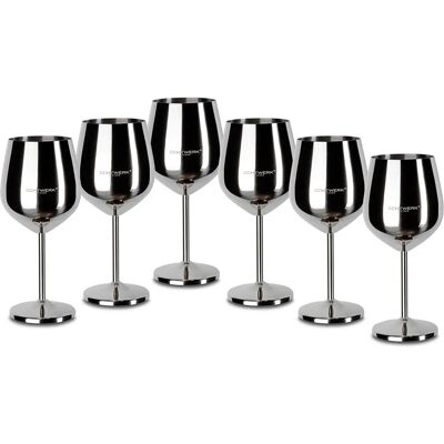 Echtwerk Modello - Set di 6 bicchieri da vino in acciaio inossidabile Echtwerk Modello - Set di 6 bicchieri da vino in acciaio inossidabile