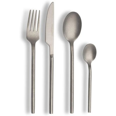ECHTWERK Bari 16-tlg. Besteck-Set, silber, Stonewashed ECHTWERK Bari 16-tlg. Besteck-Set, silber, Stonewashed