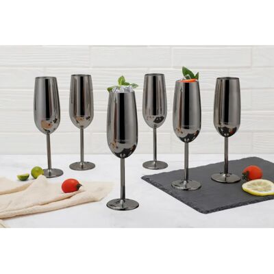ECHTWERK Champagneglas Set, svart, bruksfria, 250 ml - Champagneglas ECHTWERK Champagneglas Set, svart, bruksfria, 250 ml - Champagneglas