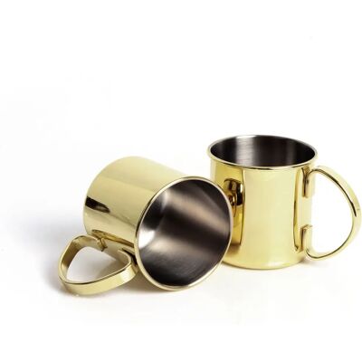 ECHTWERK Gouden Moscow Mule Bekers Set - Roestvrij staal - 480ml ECHTWERK Gouden Moscow Mule Bekers Set - Roestvrij staal - 480ml
