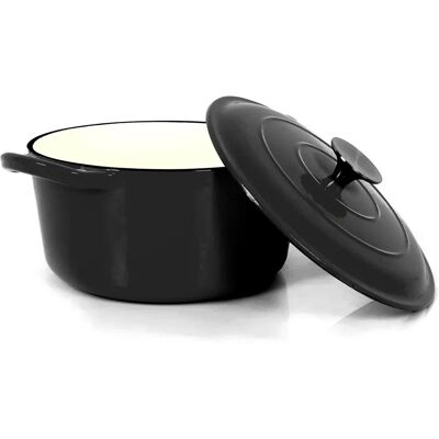 Echtwerk 22,5 cm Gusseisen Topf - Emaillebeschichtung - Schwarz Echtwerk 22,5 cm Gusseisen Topf - Emaillebeschichtung - Schwarz