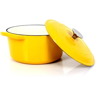 Ustensiles en fonte émaillée ECHTWERK - 3,5L, Jaune - Ustensiles de cuisine Ustensiles en fonte émaillée ECHTWERK - 3,5L, Jaune - Ustensiles de cuisine