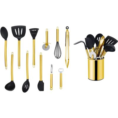ECHTWERK Gouden Keukenorganizer Set - RVS & Siliconen - 12 Stuks ECHTWERK Gouden Keukenorganizer Set - RVS & Siliconen - 12 Stuks