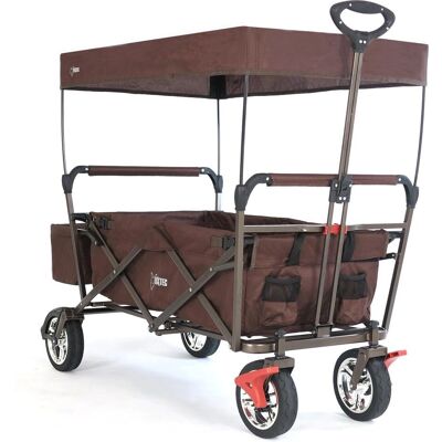 FUXTEC Folding Wagon - Model CT-500 - Brown - Garden, Beach, City FUXTEC Folding Wagon - Model CT-500 - Brown - Garden, Beach, City