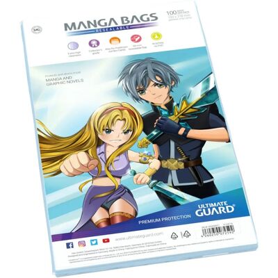 Ultimate Guard Manga Tasakok Újra Zárható - 150x218mm - 100 db Ultimate Guard Manga Tasakok Újra Zárható - 150x218mm - 100 db