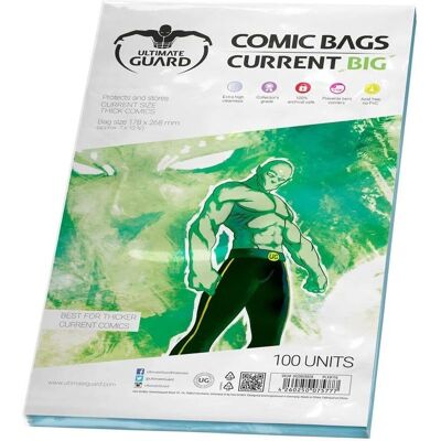 Ultimate Guard Comic Bags UGD020020 - Archivsafe, 178x268mm, 100 Stk Ultimate Guard Comic Bags UGD020020 - Archivsafe, 178x268mm, 100 Stk