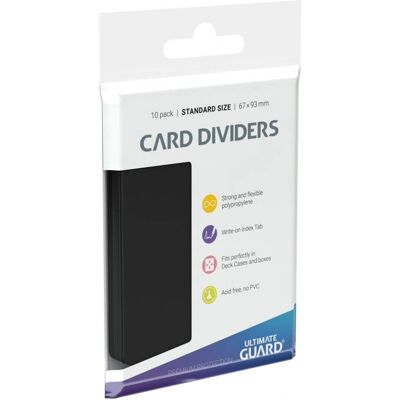 Séparateurs de cartes Ultimate Guard Noirs - Polypropylène Rigide - 69x94mm Séparateurs de cartes Ultimate Guard Noirs - Polypropylène Rigide - 69x94mm