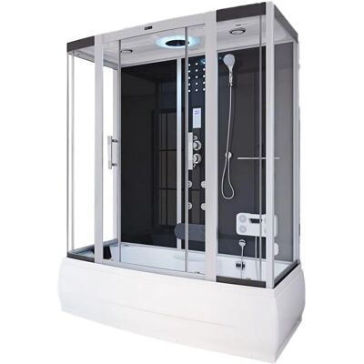 Home Deluxe - Doccia a vapore con idromassaggio e LED - 190x100cm - Nero Home Deluxe - Doccia a vapore con idromassaggio e LED - 190x100cm - Nero