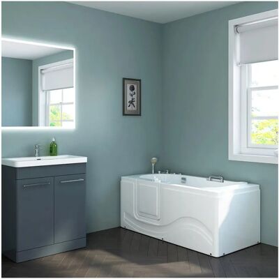 Home Deluxe Bañera Vital M / L con Hidromasaje - 153x76cm, Salida Izquierda Home Deluxe Bañera Vital M / L con Hidromasaje - 153x76cm, Salida Izquierda