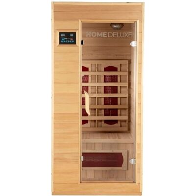 Home Deluxe - Cabine infrarouge 90x90cm pour 1 personne - Bois Hemlock - Publicité Home Deluxe - Cabine infrarouge 90x90cm pour 1 personne - Bois Hemlock - Publicité