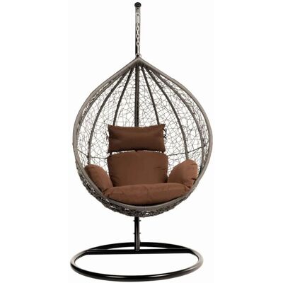 Home Deluxe - Cielo Grauer Polyrattan-Hängesessel Home Deluxe - Cielo Grauer Polyrattan-Hängesessel
