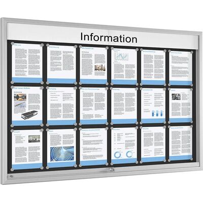 Vitrina de pared Kaiserkraft - Magnética, 18 DIN A4, Antracita Vitrina de pared Kaiserkraft - Magnética, 18 DIN A4, Antracita