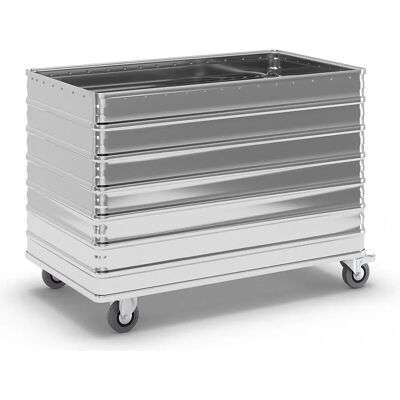 Chariot conteneur en aluminium Gmöhling - 656L, Argent, Résistant Chariot conteneur en aluminium Gmöhling - 656L, Argent, Résistant