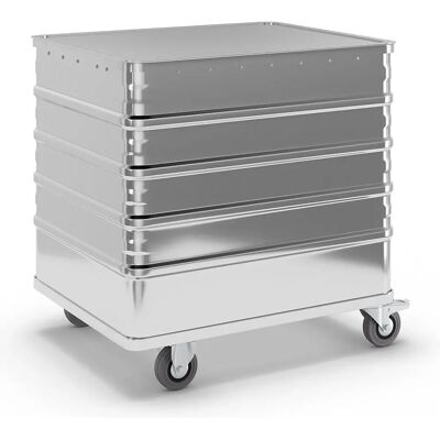 Chariot en aluminium Gmöhling avec couvercle - 223L Chariot en aluminium Gmöhling avec couvercle - 223L