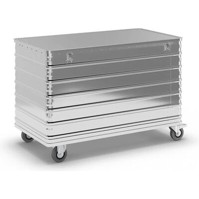 Gmöhling Chariot en aluminium - 560L - Avec serrure et robuste Gmöhling Chariot en aluminium - 560L - Avec serrure et robuste