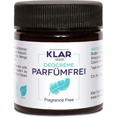 Klar Deodorante - Crema solida e burro per il corpo - Senza profumo Klar Deodorante - Crema solida e burro per il corpo - Senza profumo