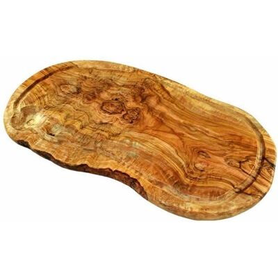 OLIVENHOLZ-ERLEBEN Massives Olivenholz Tranchierbrett - 44cm Schneidebrett mit Saftrille OLIVENHOLZ-ERLEBEN Massives Olivenholz Tranchierbrett - 44cm Schneidebrett mit Saftrille