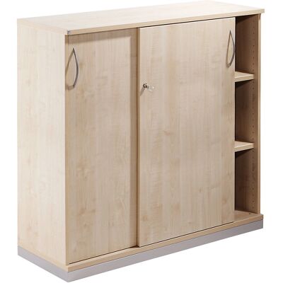 KaiserKraft THEA - Armario con puertas correderas, 2 estantes, 3 soportes para archivos, decoración arce - Armario de almacenamiento KaiserKraft THEA - Armario con puertas correderas, 2 estantes, 3 soportes para archivos, decoración arce - Armario de almacenamiento
