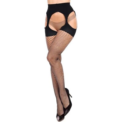 Collant Mesh Ouvert Glamory - Apertura tra le gambe, Nero opaco - Collant Collant Mesh Ouvert Glamory - Apertura tra le gambe, Nero opaco - Collant